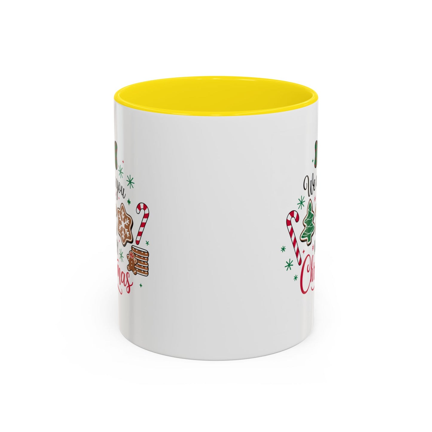 Christmas Mug - We Wish You a Merry Christmas Black & Red Text Cookies & Candy