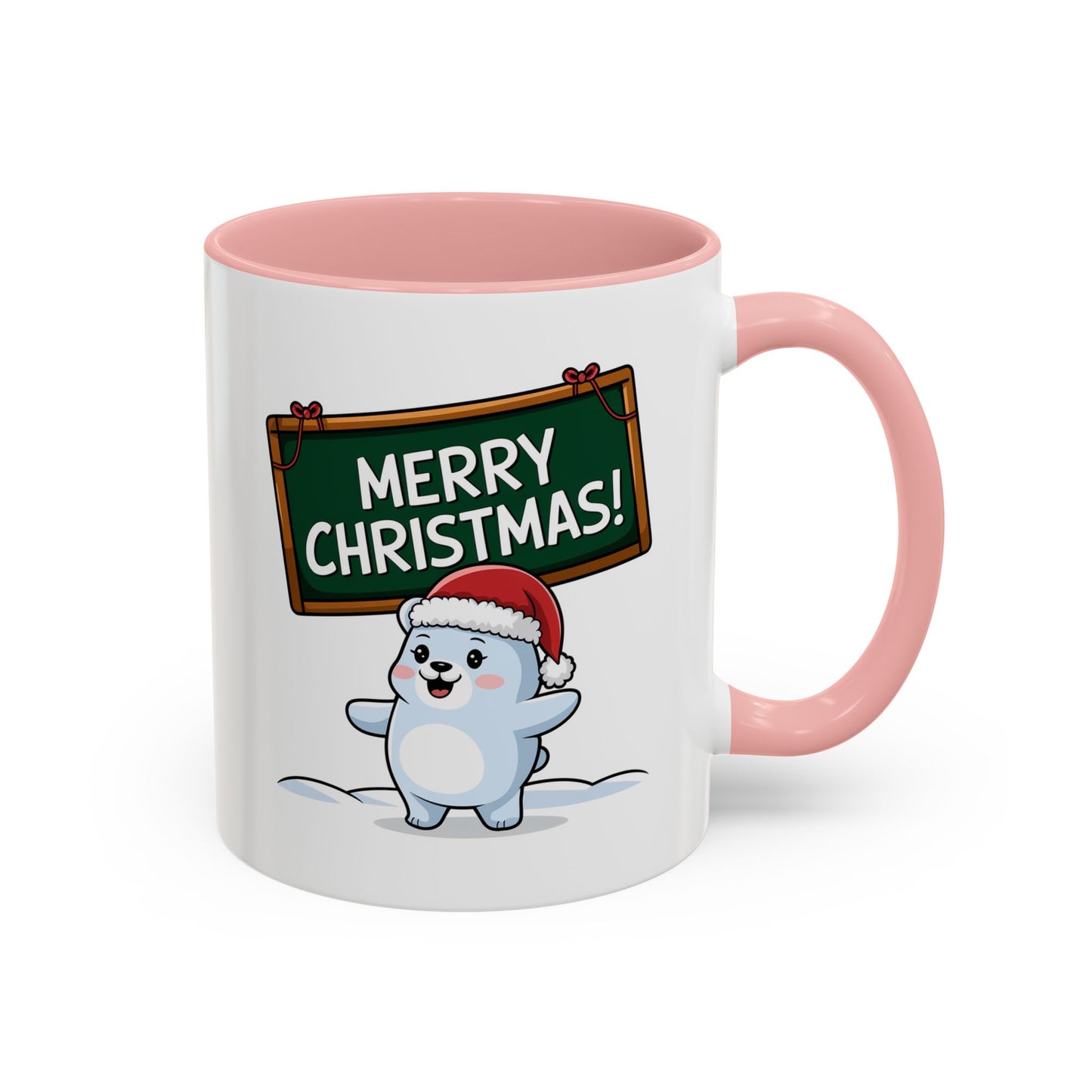Christmas Mug - Merry Christmas White Text Seal Pup