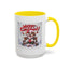 Christmas Mug - Merry Christmas Red Text Puppy Green & Red Top