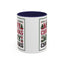 Christmas Mug - Merry Christmas Red Green & Black Text Trees Presents