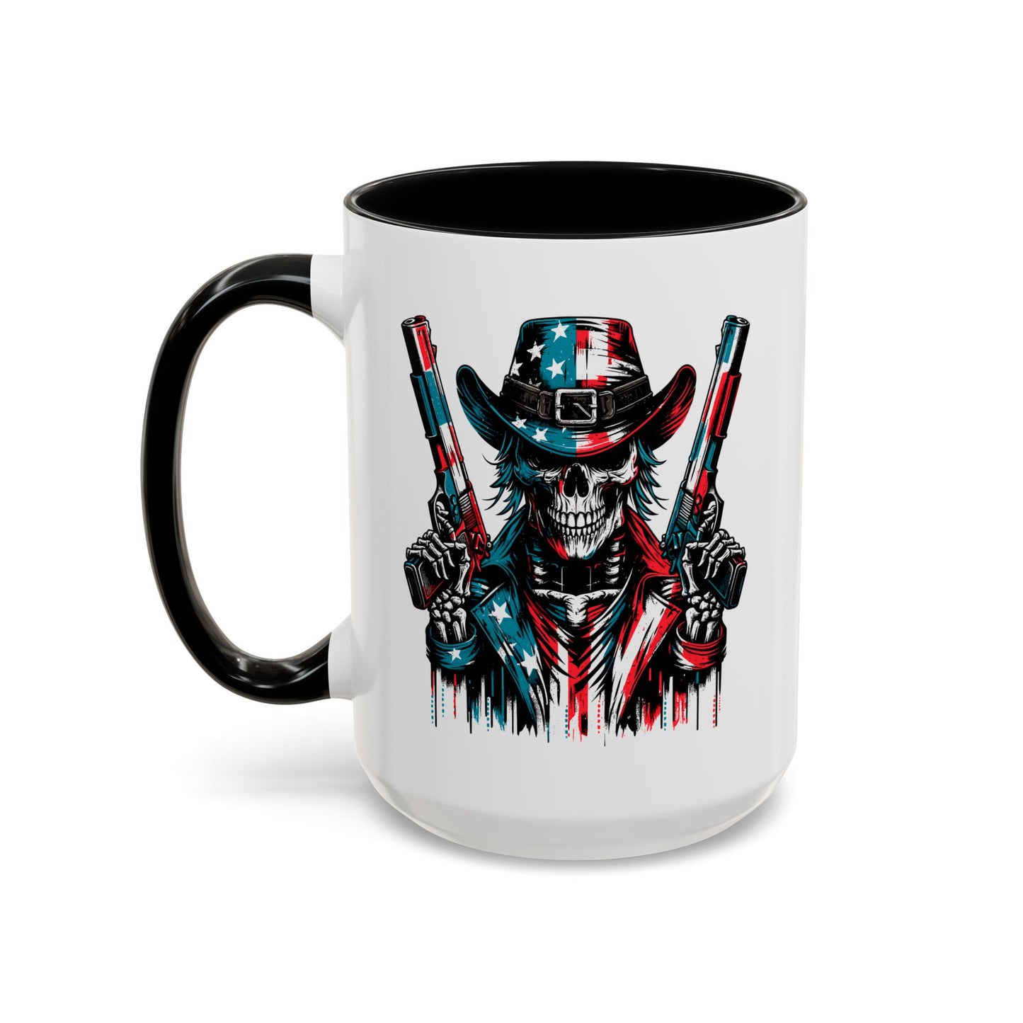 4th of July Mug - Skeleton with American Flag