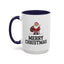 Christmas Mug - Merry Christmas Black Text Santa Walking