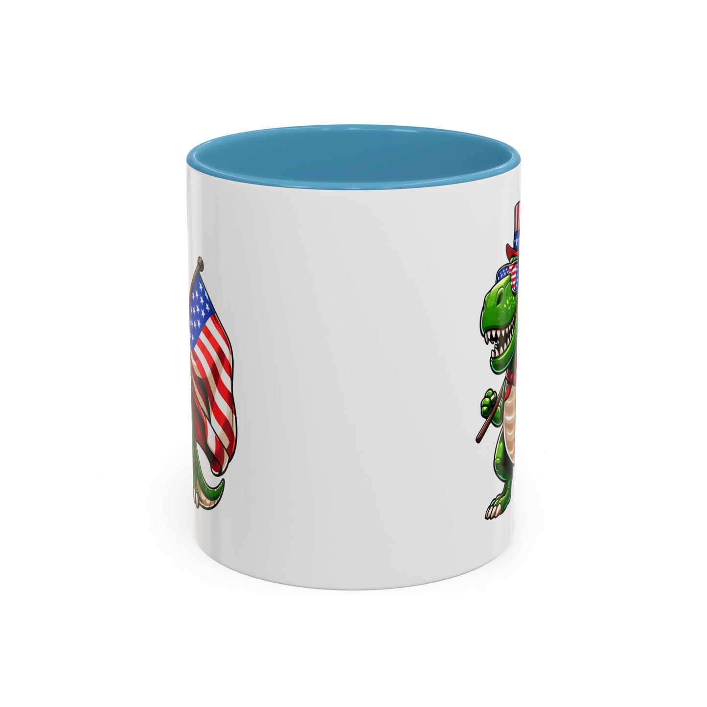 4th of July Mug - T Rex Dinosaur USA Flag