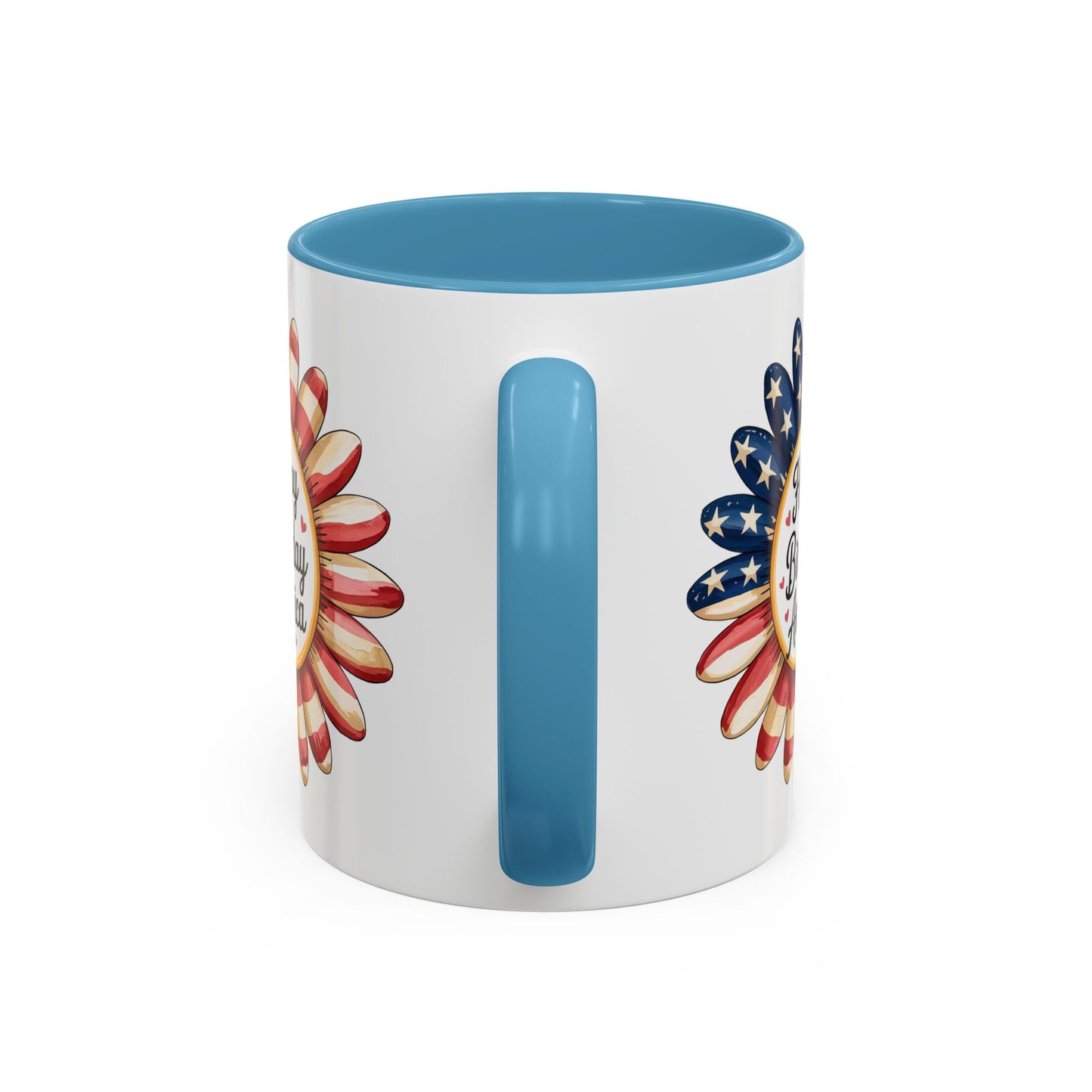 4th of July Mug - Happy Birthday America Sunflower