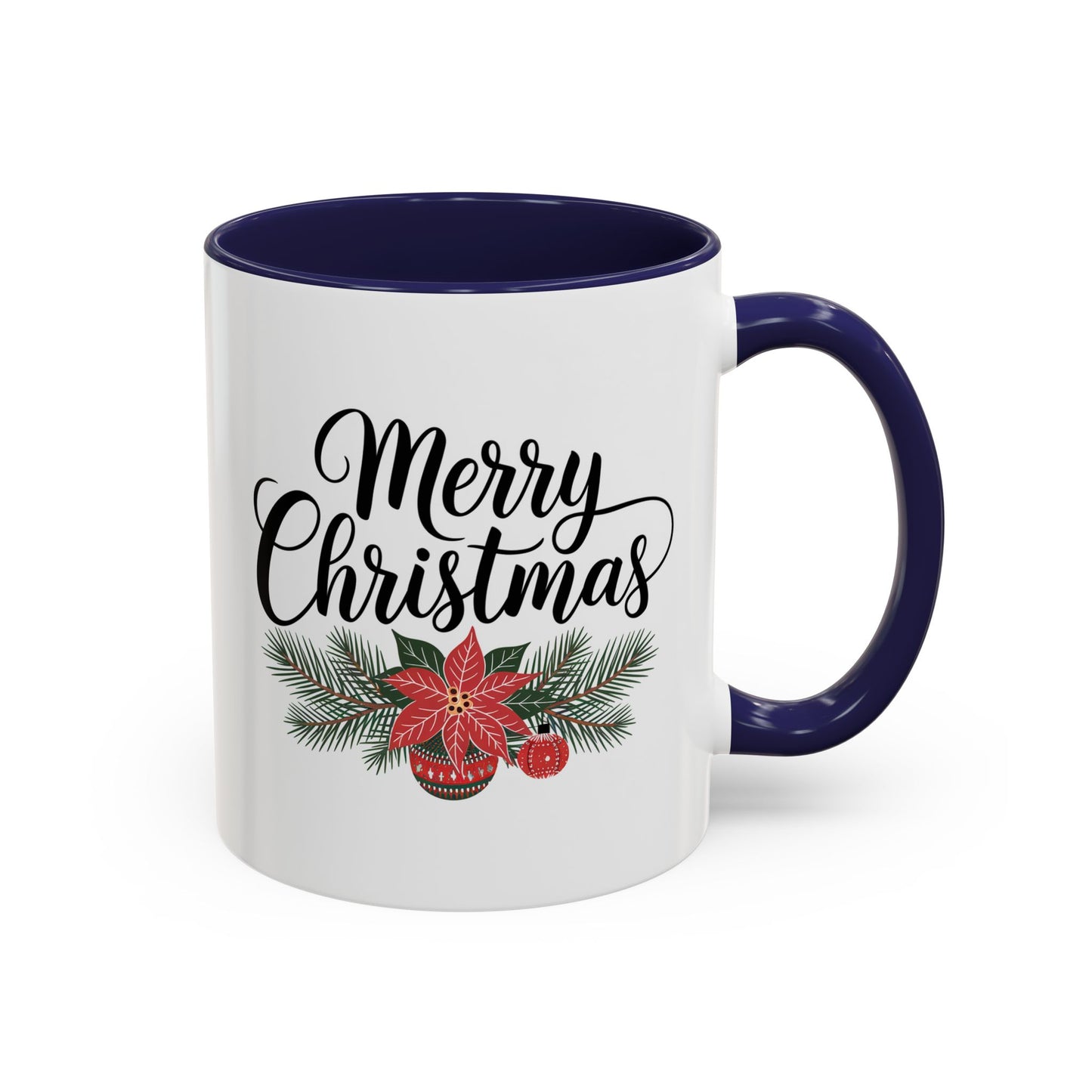 Christmas Mug - Merry Christmas Black Text Mistletoe