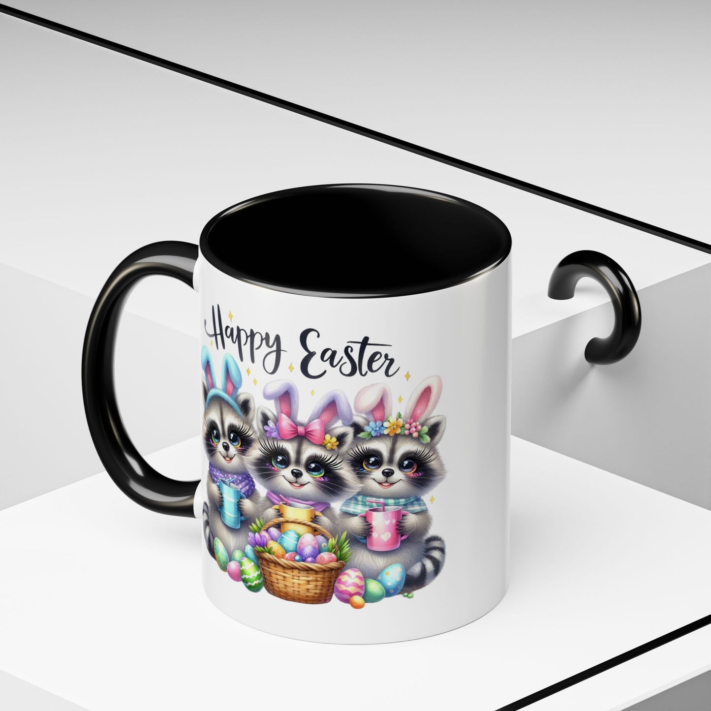 Easter Mug - Happy Easter Racoons