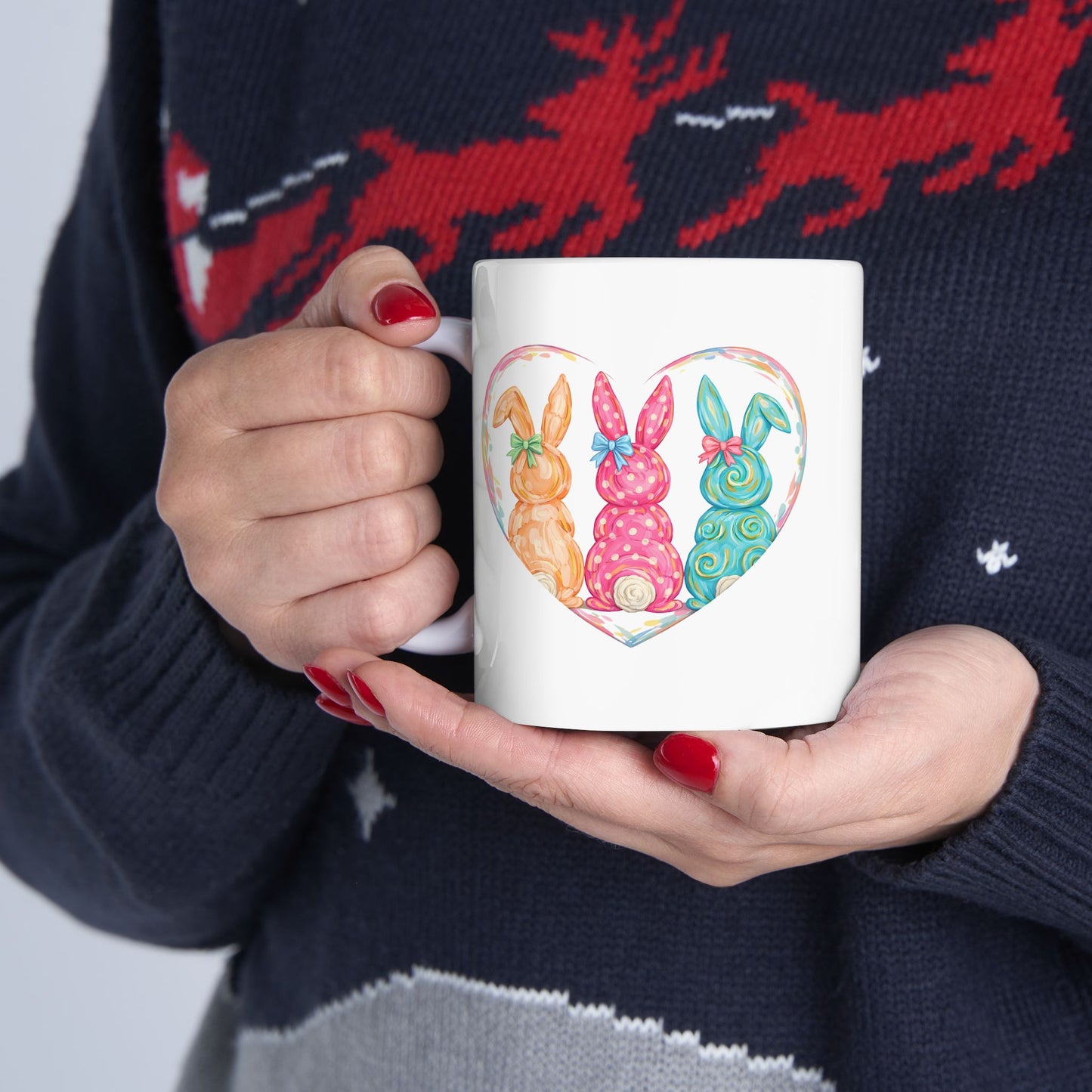 Easter Mug - Bunnies Heart