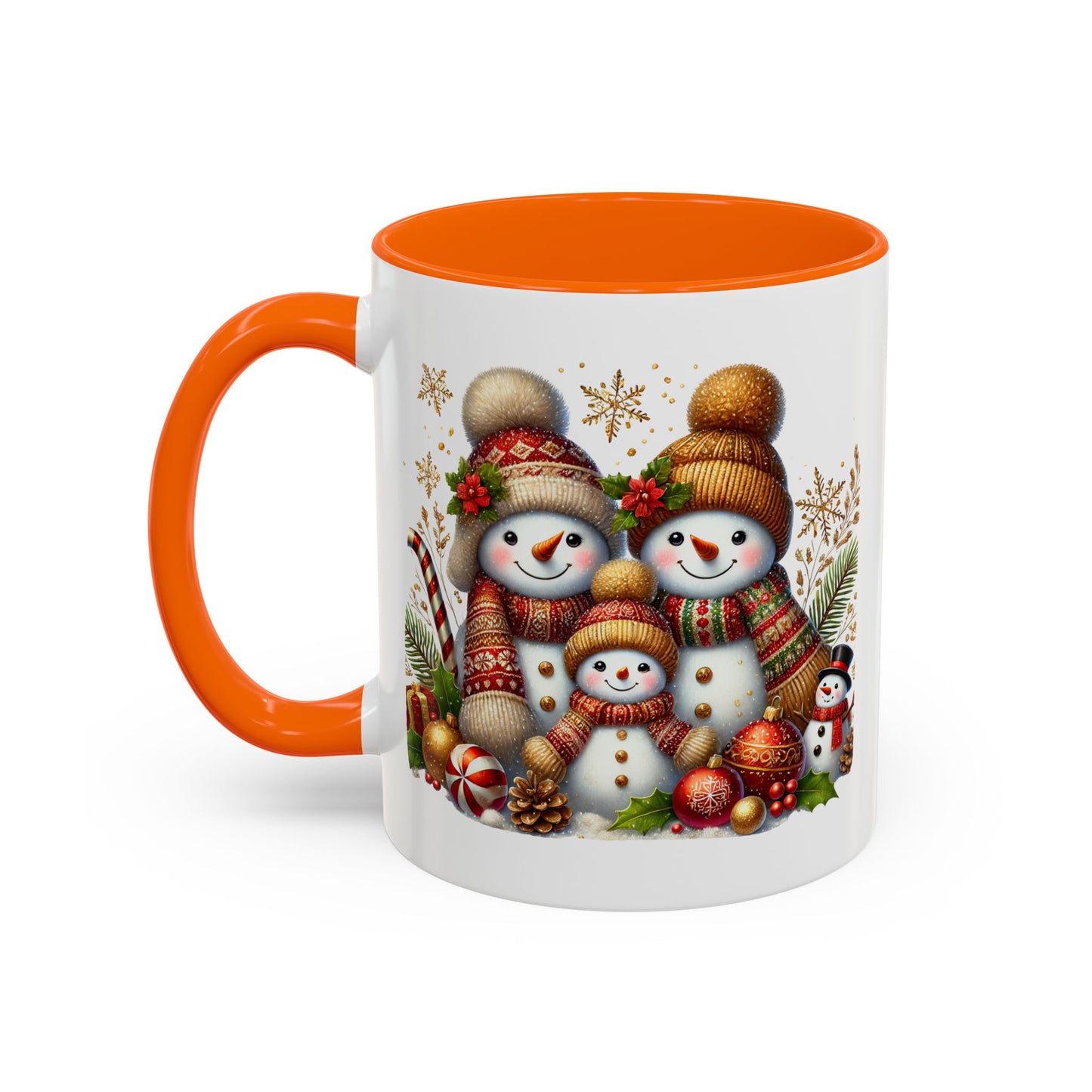 Christmas Mug - Gold Snowman Family