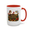 Christmas Mug - Merry Christmas Gold Text Santa Point Ornaments