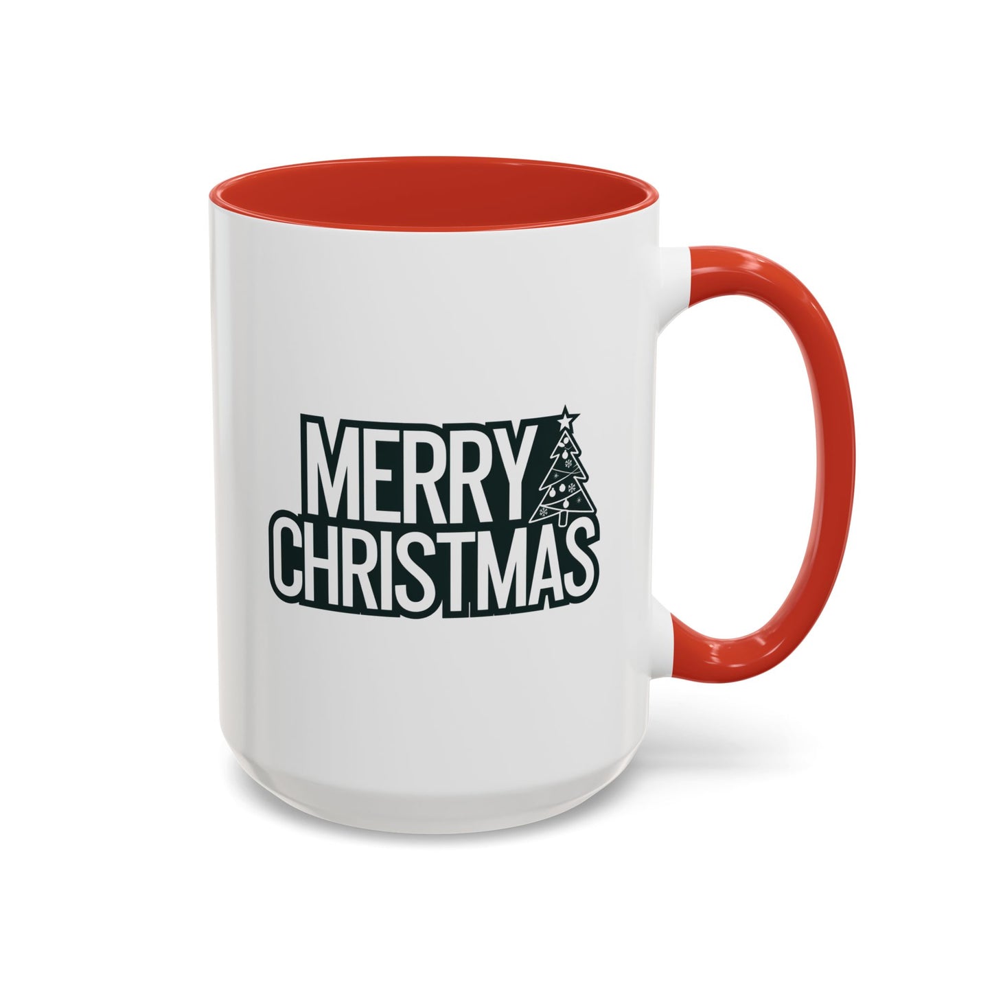 Christmas Mug - Merry Christmas White & Black Text Tree