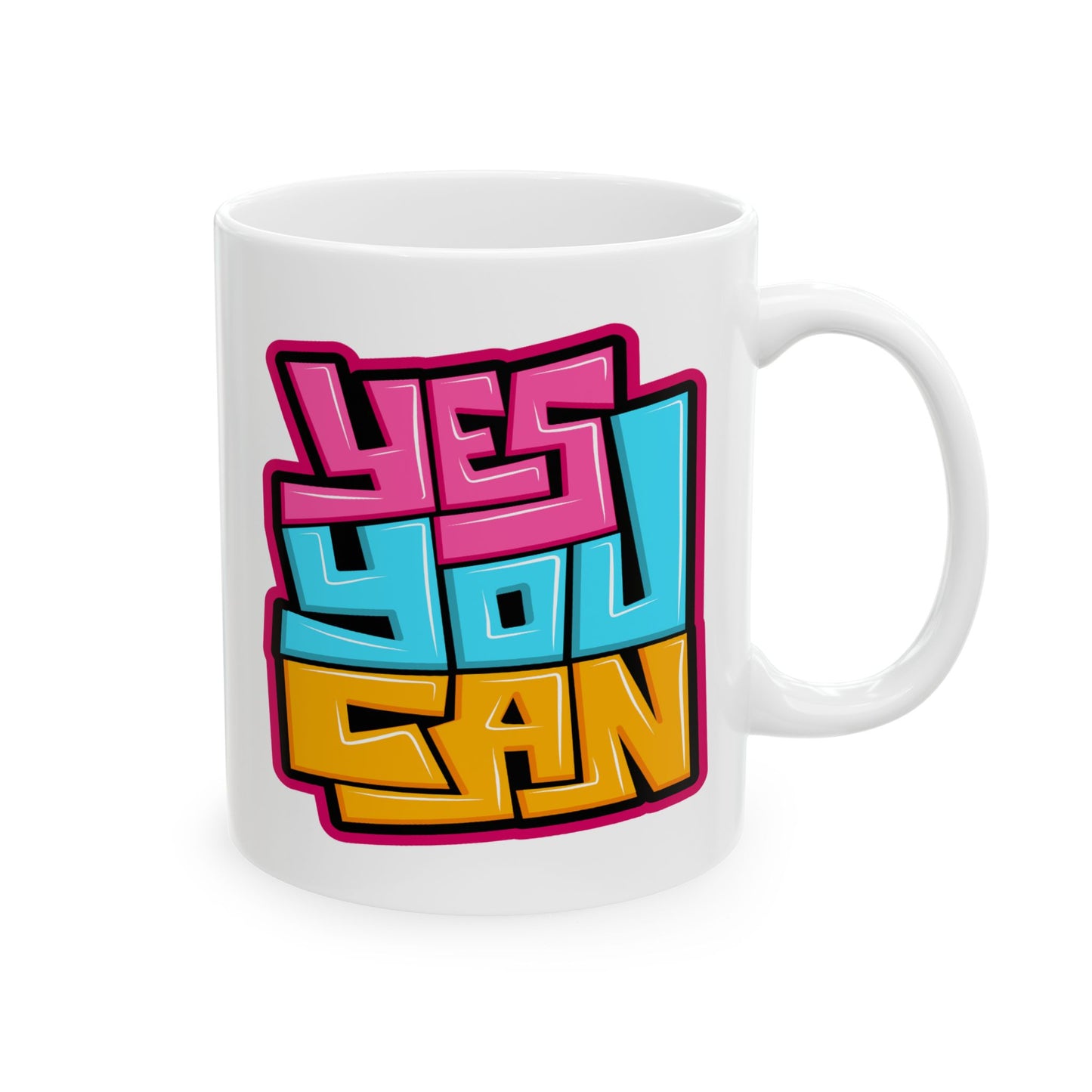 Motivation Mug - Yes You Can Graffiti