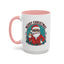 Christmas Mug - Merry Christmas Black & Red Text Cool Santa