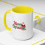 Christmas Mug - Merry Christmas Green & Red Text Santa Presents
