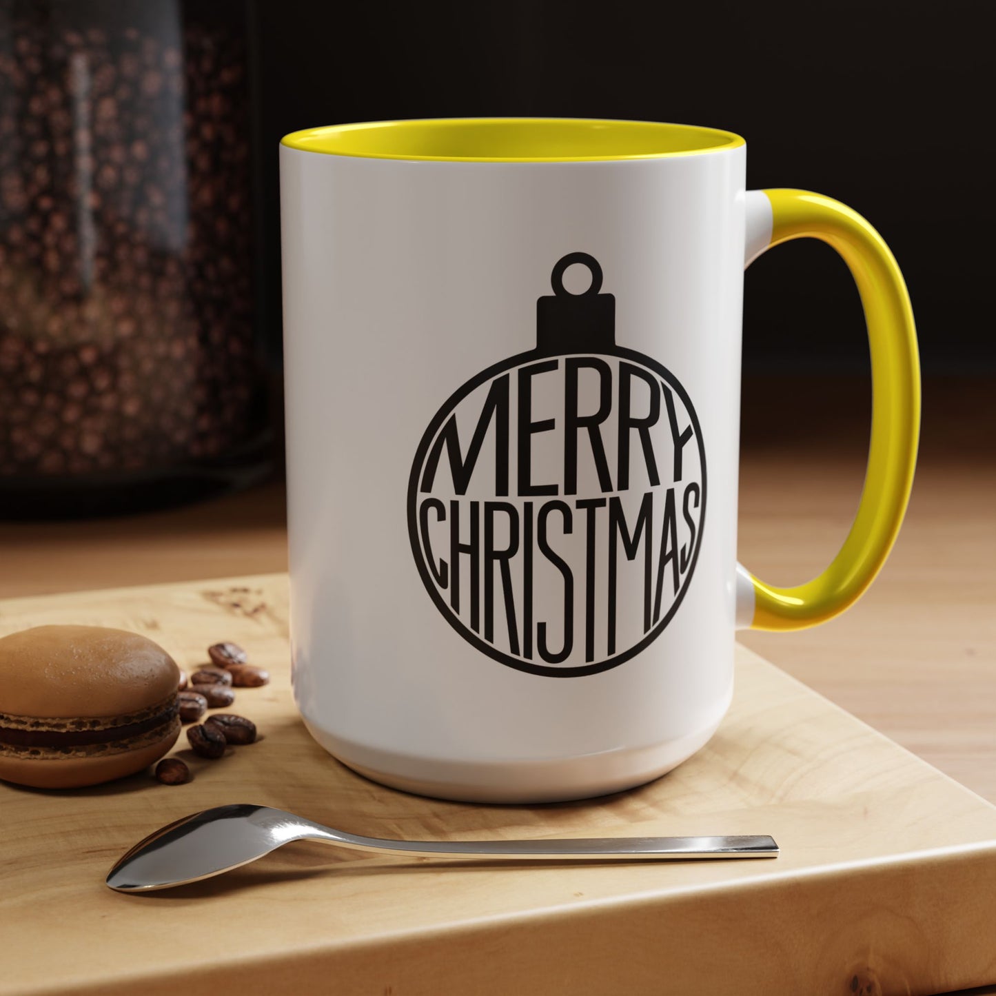 Christmas Mug - Merry Christmas Black Text Ornament