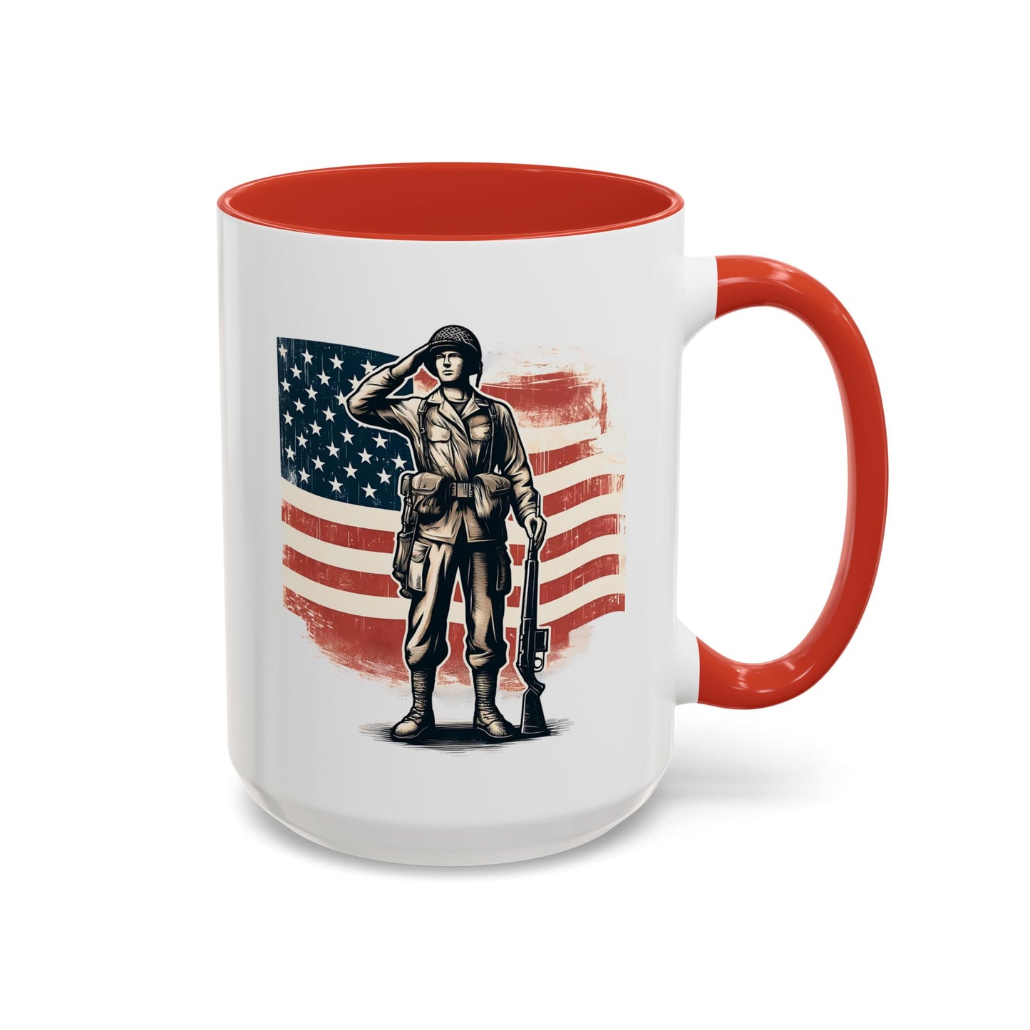 4th of July Mug - American Soldier Flag