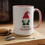 Christmas Mug - Merry Christmas Green & Red Text Gnome Candy Cane