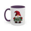 Christmas Mug - Merry Christmas White & Green Text Gnome Lights