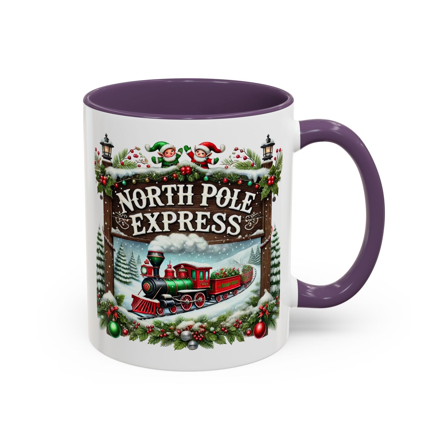 Christmas Mug - North Pole Express Steam Locomotive Decorations