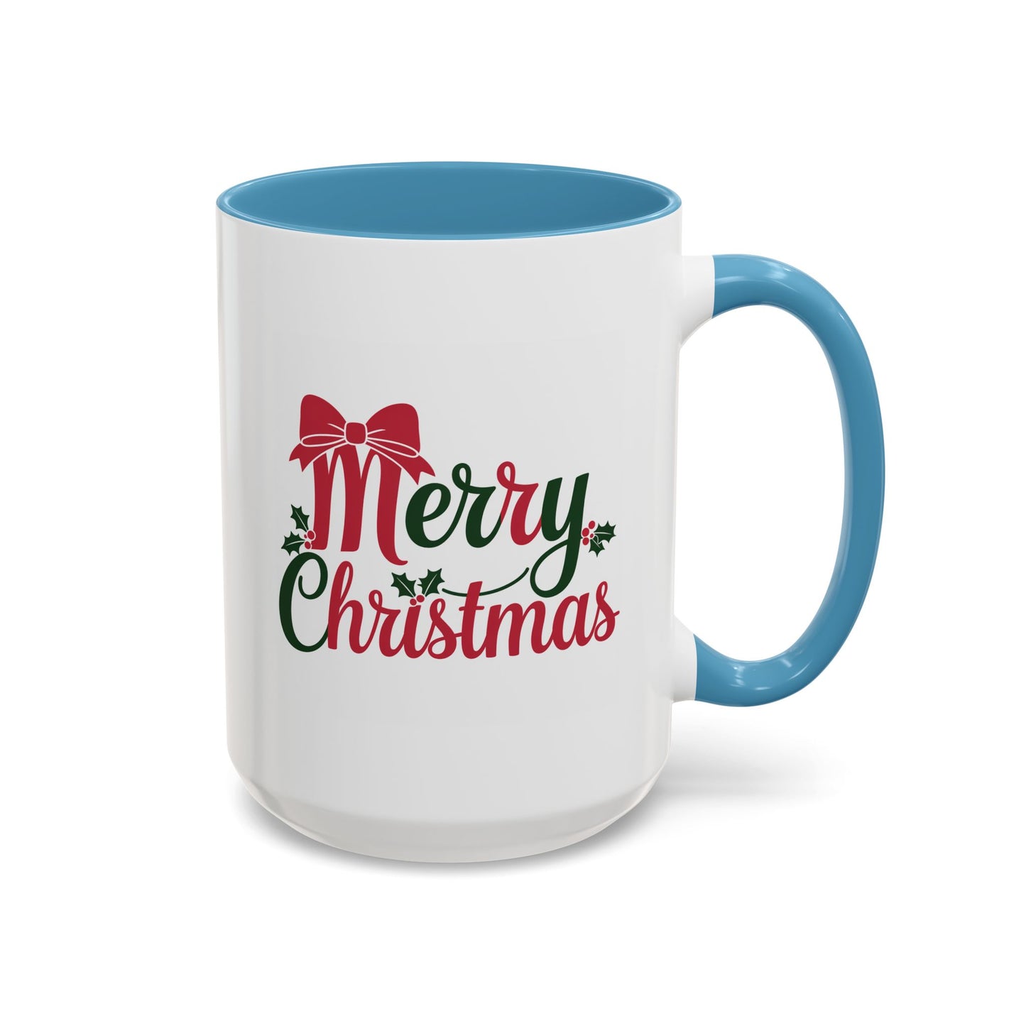 Christmas Mug - Merry Christmas Red & Green Text Bow