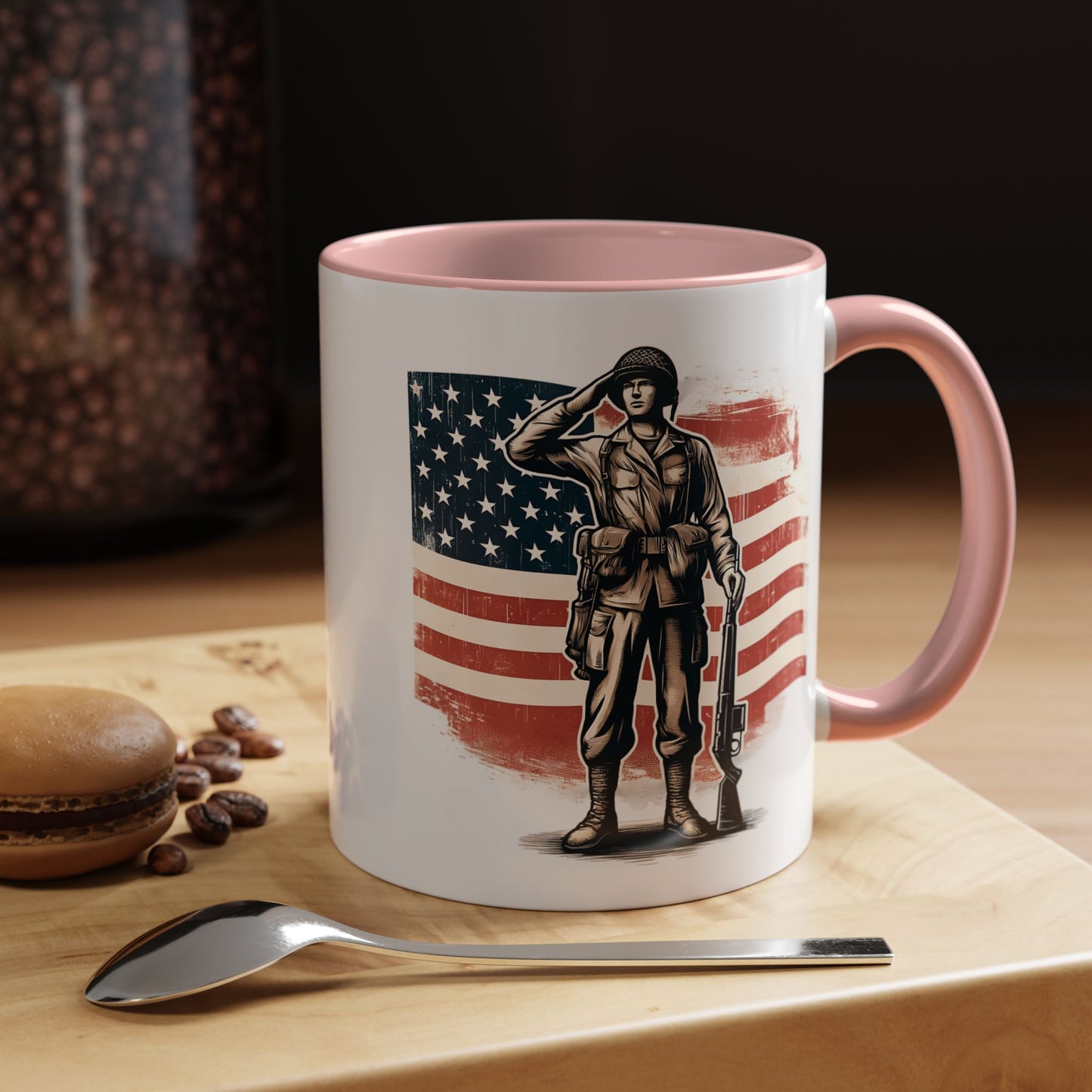 4th of July Mug - American Soldier Flag
