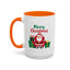 Christmas Mug - Merry Christmas Green & Red Text Santa Presents