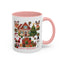 Christmas Mug - Happy Holidays Red Text Reindeer Santa Snowman Presents