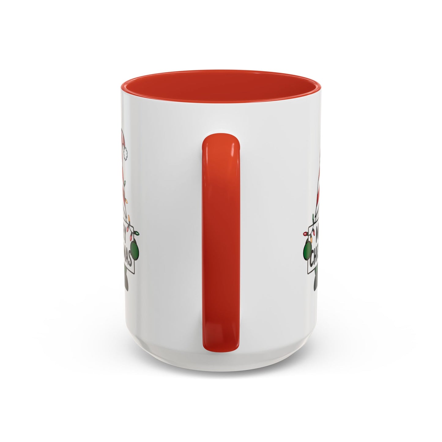 Christmas Mug - Merry Christmas Black Text Gnome Lights