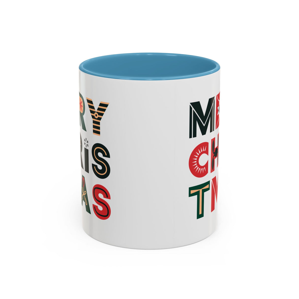Christmas - Merry Christmas Black Red Green Patterned Text