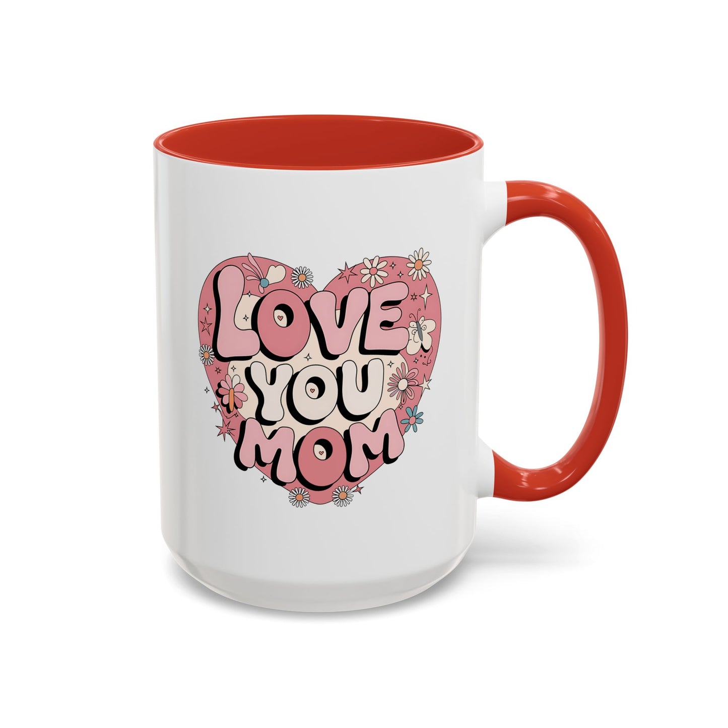 Mother's Day Mug - Love You Mom Retro Heart