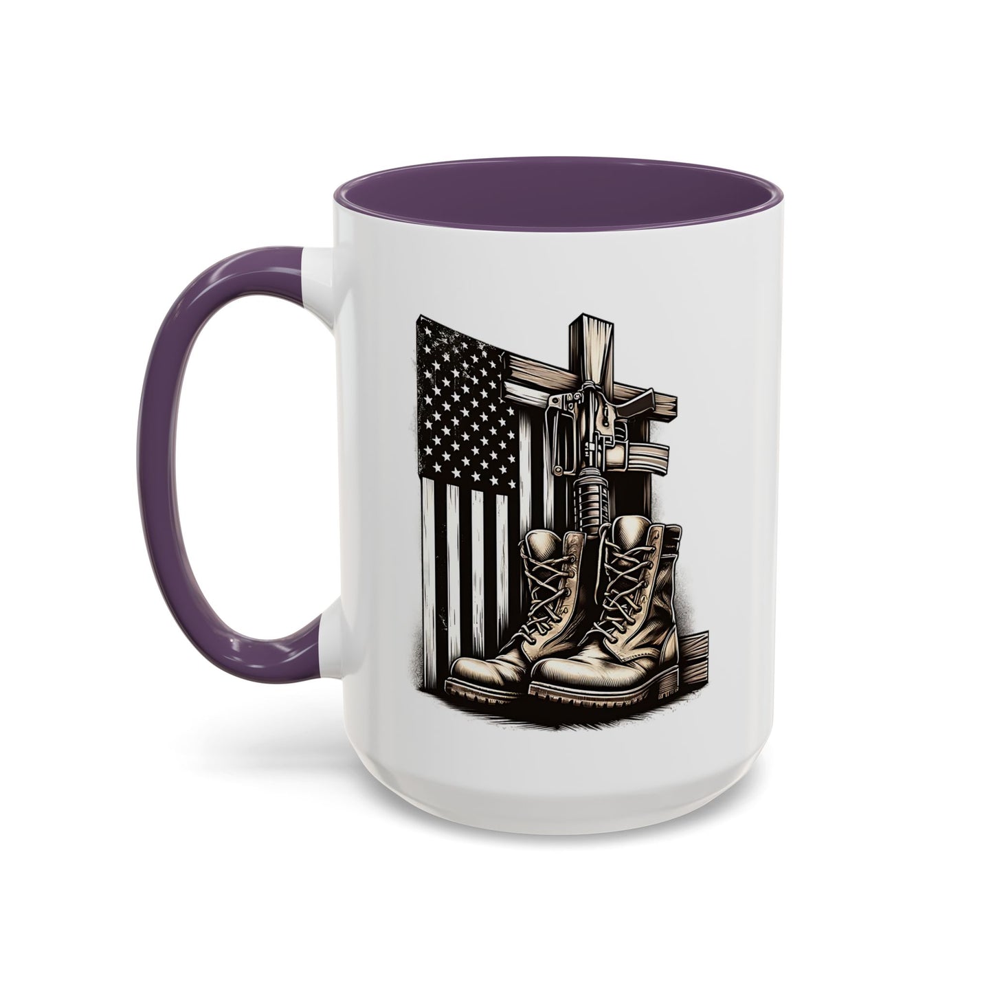 4th of July Mug - Fallen Soldier Boots Flag