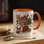 Christmas Mug - Happy Holidays Red Text Reindeer Santa Snowman Presents