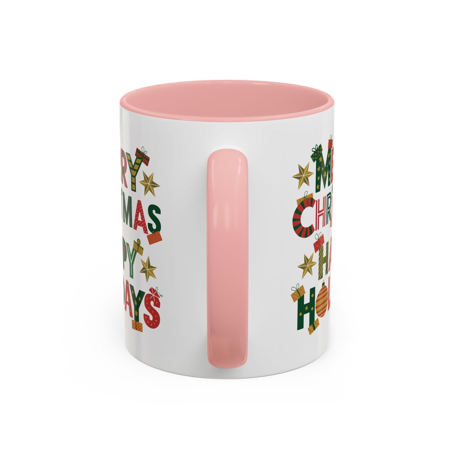 Christmas Mug - Merry Christmas Happy Holidays Decorative Text