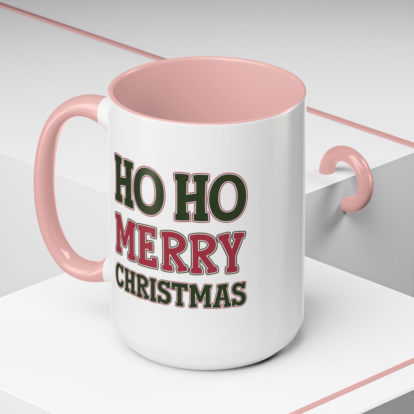 Christmas Mug - Ho Ho Ho Merry Christmas Red & Green Text 4