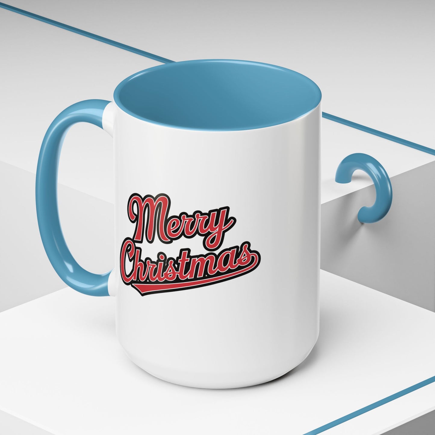 Christmas Mug - Merry Christmas Red & Black Baseball Text