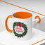 Christmas Mug - Merry Christmas Red Text Bow Wreath
