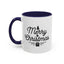 Christmas Mug - Merry Christmas Black Text Tree Star Present
