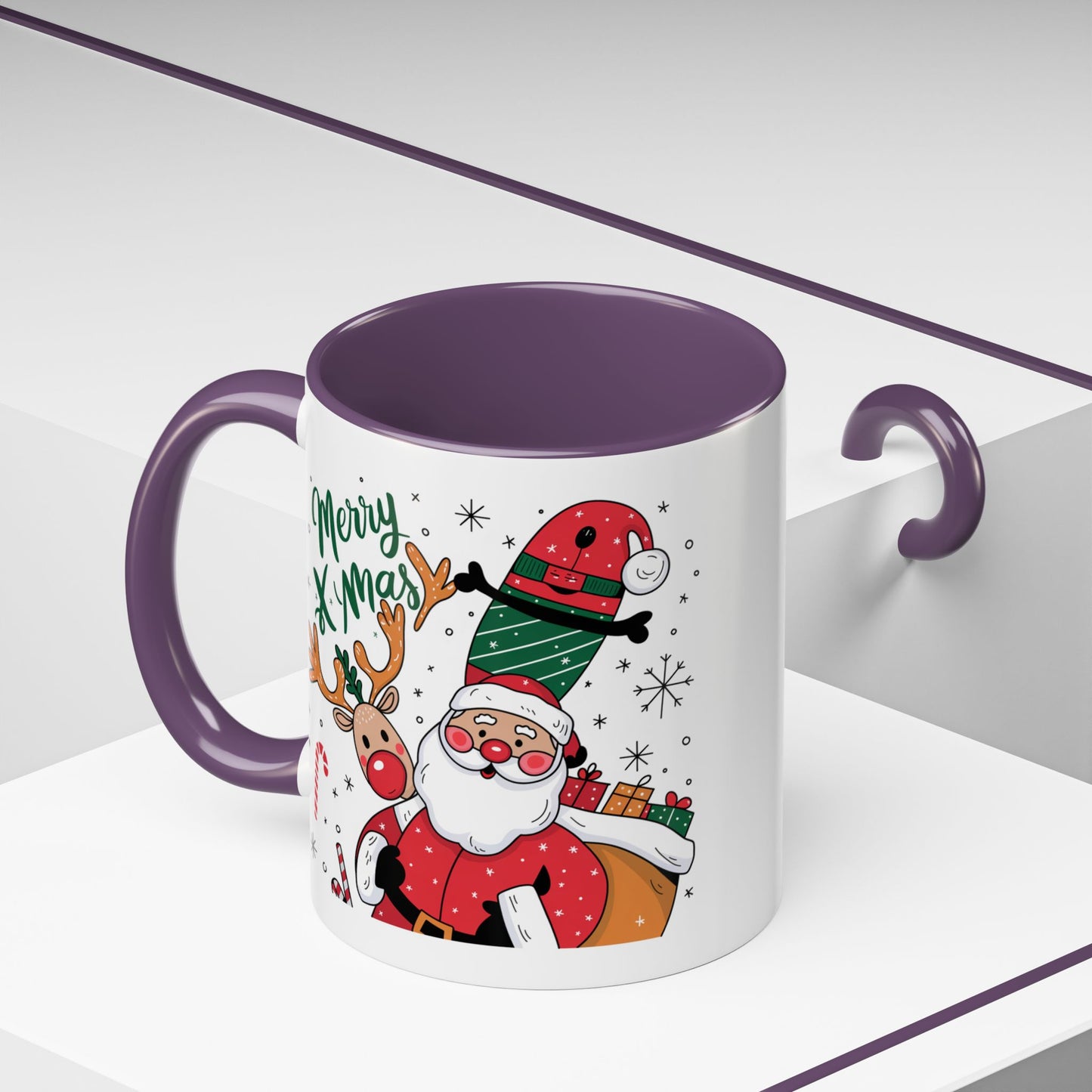 Christmas Mug - Merry Xmas Santa Reindeer