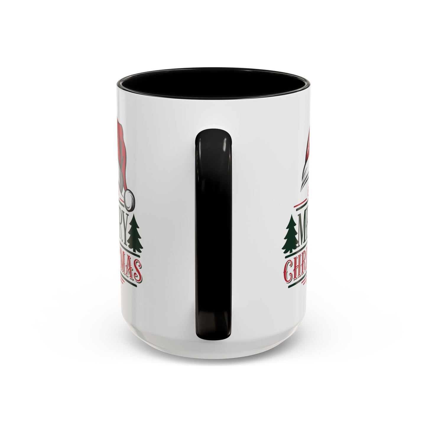 Christmas Mug - Merry Christmas Green & Red Text Red Hat