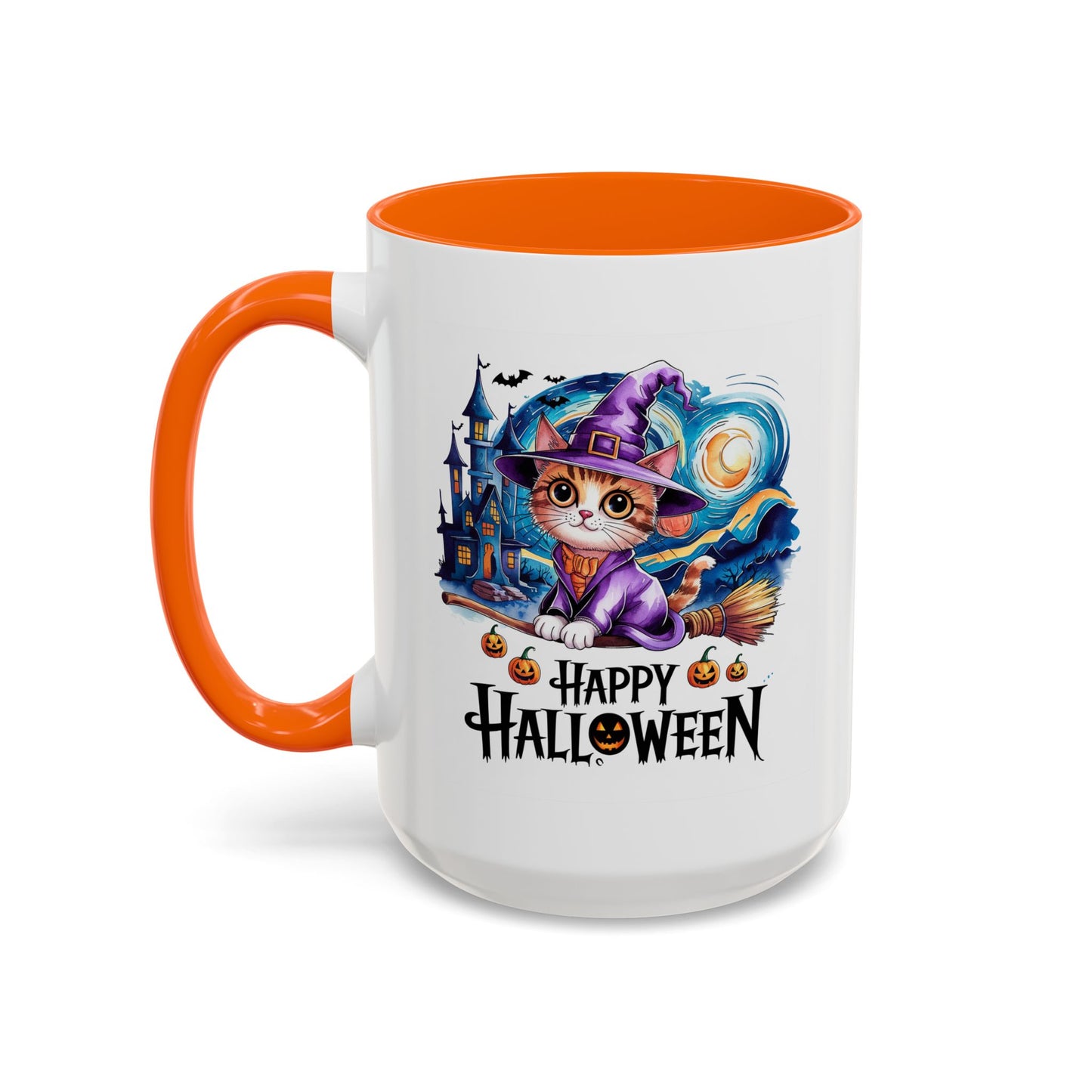Halloween Mug - Happy Halloween Cat Witch