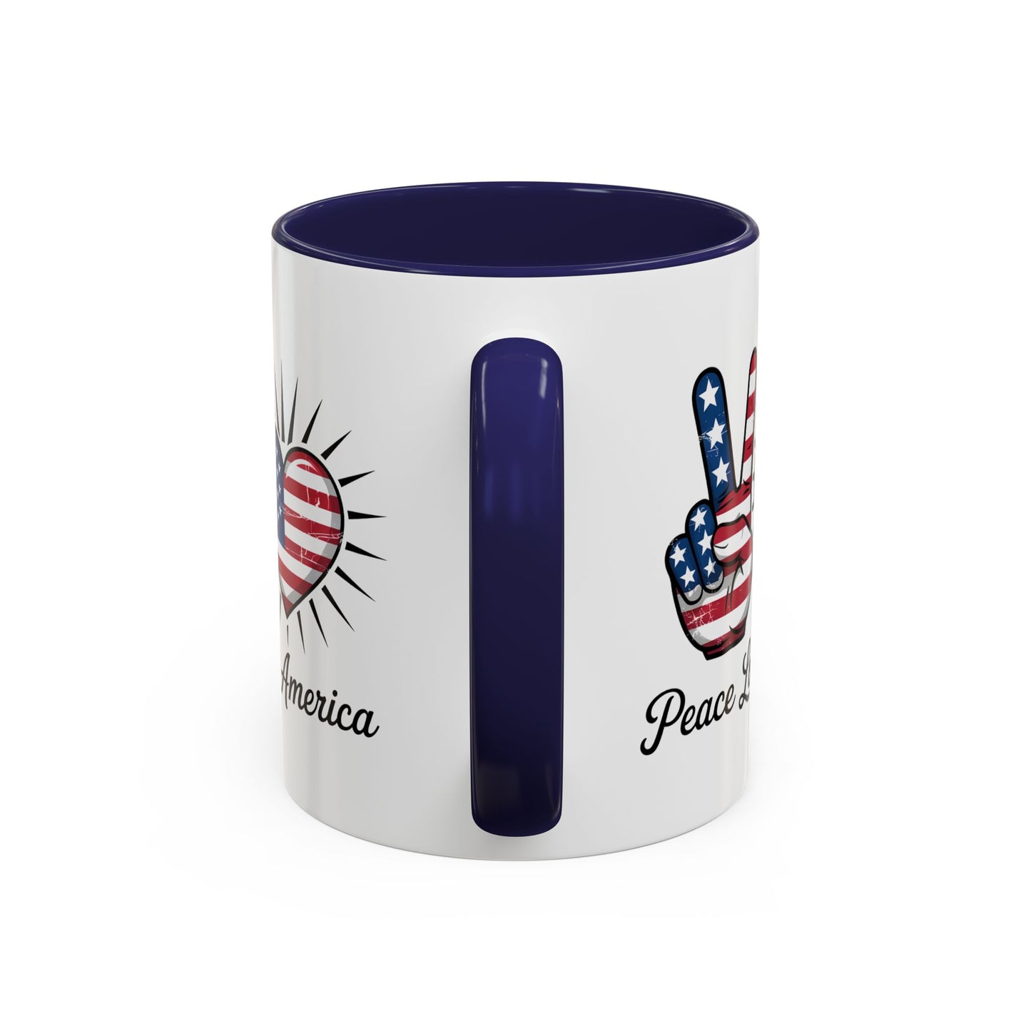 4th of July Mug - Peace Love America