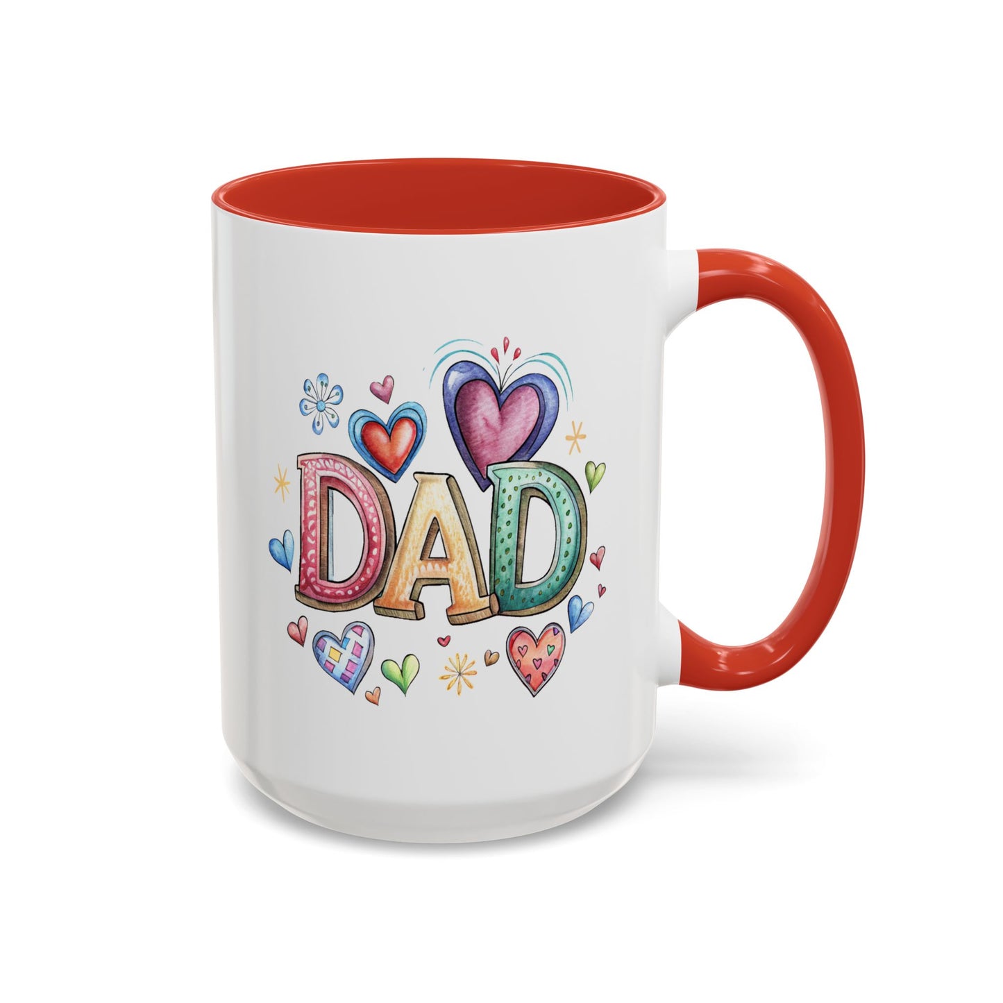 Father's Day Mug - Dad Hearts