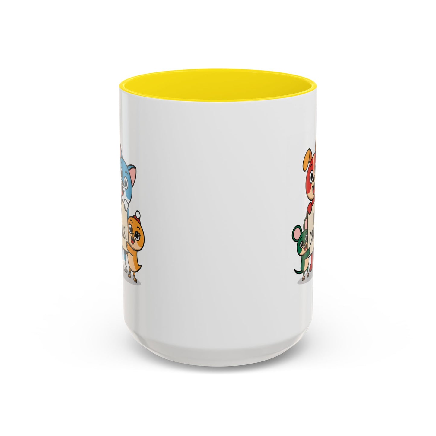 Christmas Mug - Merry Christmas Black Text Mouse Dog Cat Bird