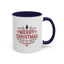 Christmas Mug - Merry Christmas Maroon Text Tree Star