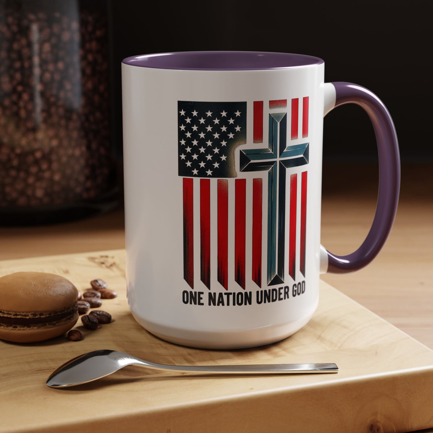 Religious Mug - One Nation Flag Cross