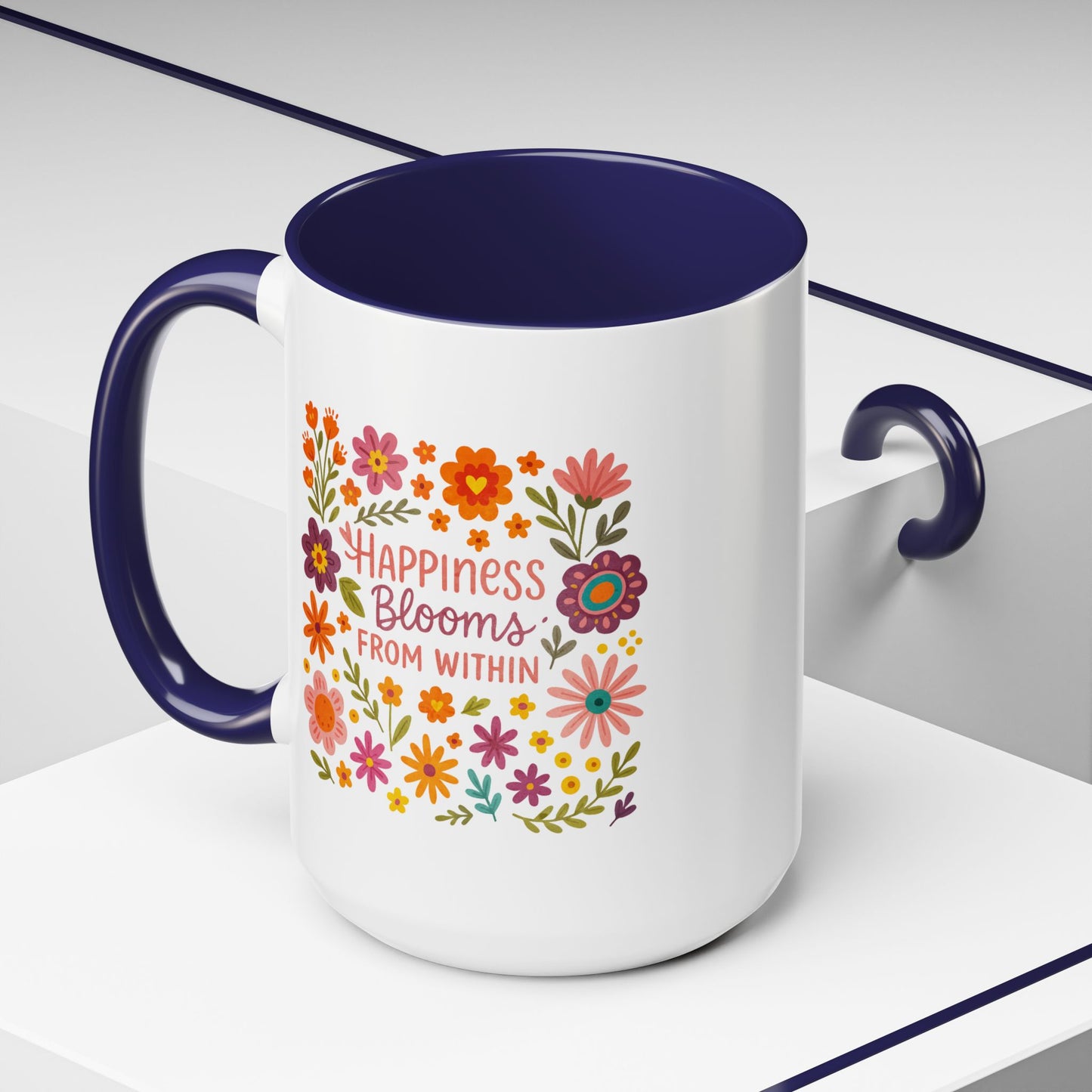 Motivation Mug - Happiness Blooms From Within