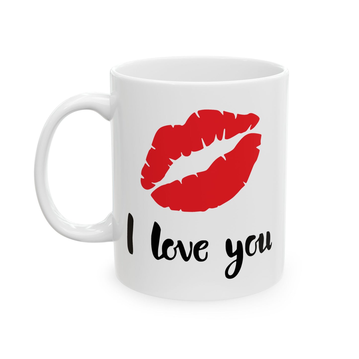 Valentine's Day Mug - I Love You Lipstick Kiss