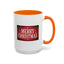 Christmas Mug - Merry Christmas Cream Text Maroon Background