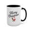 Christmas Mug - Merry Christmas Black Text Santa Present