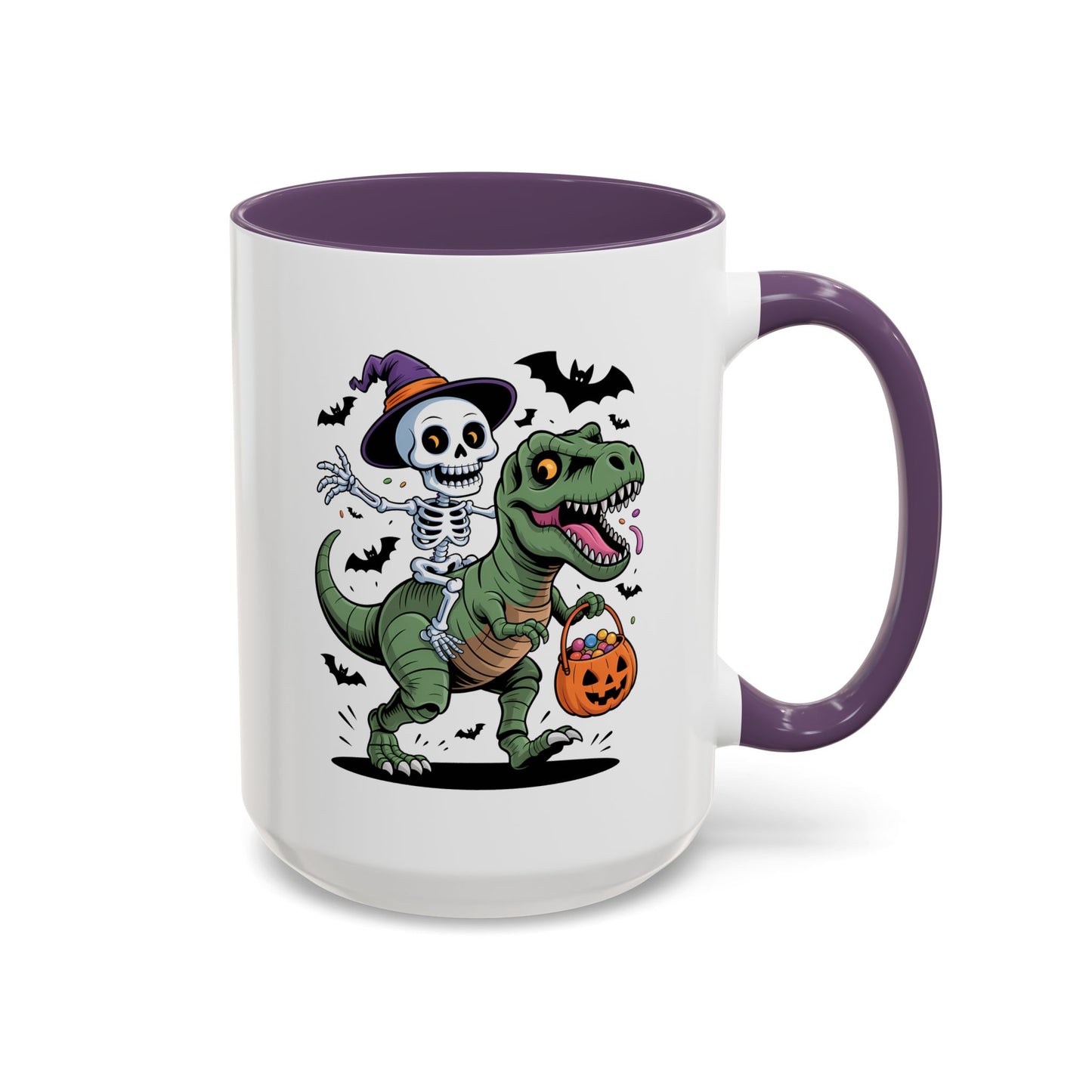 Halloween Mug - Skeleton Riding Dinosaur