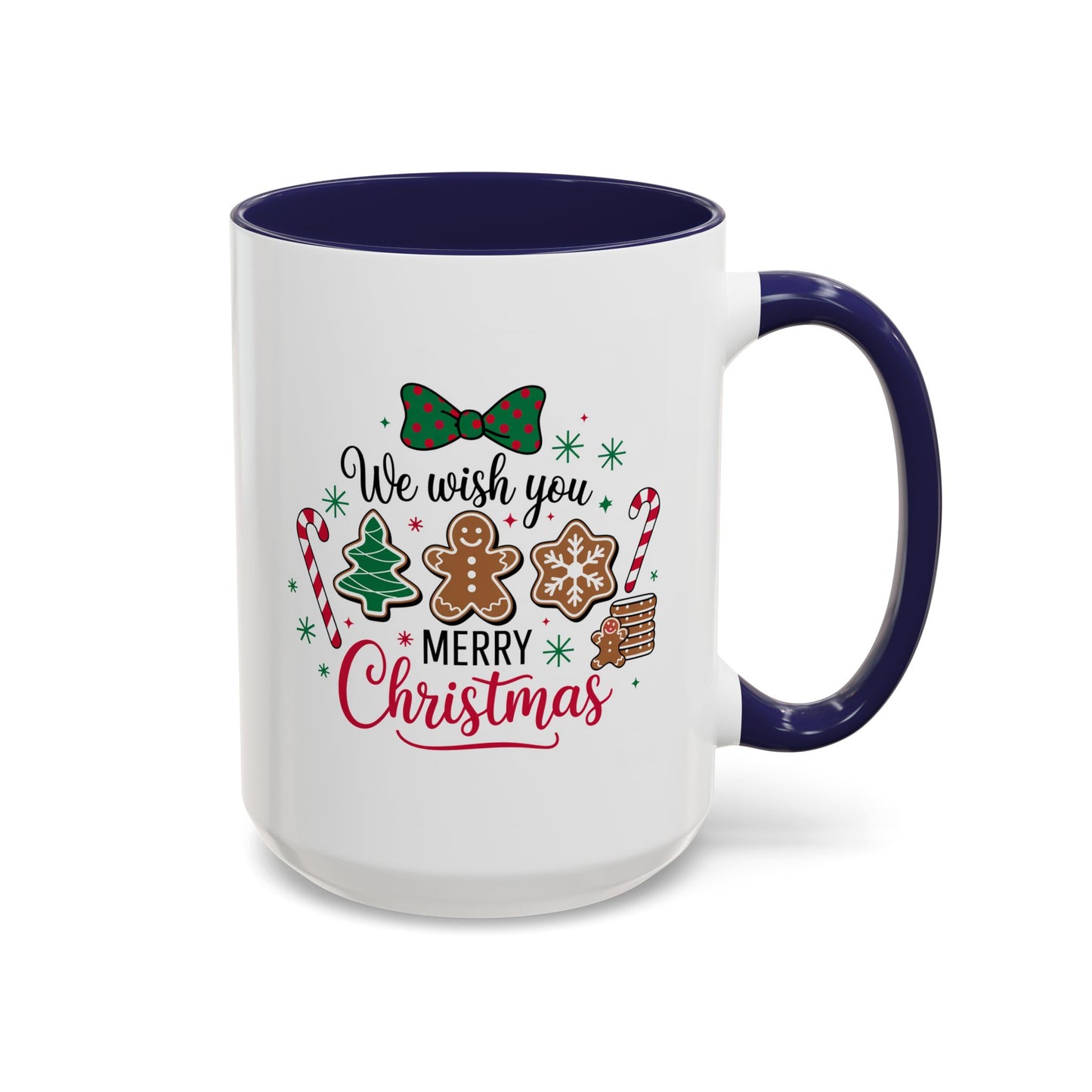 Christmas Mug - We Wish You a Merry Christmas Black & Red Text Cookies & Candy